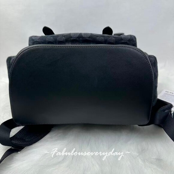 Coach Men's Sprint Backpack In Signature Denim In Silver/Black CAJ57  $745 - Picture 7 of 14